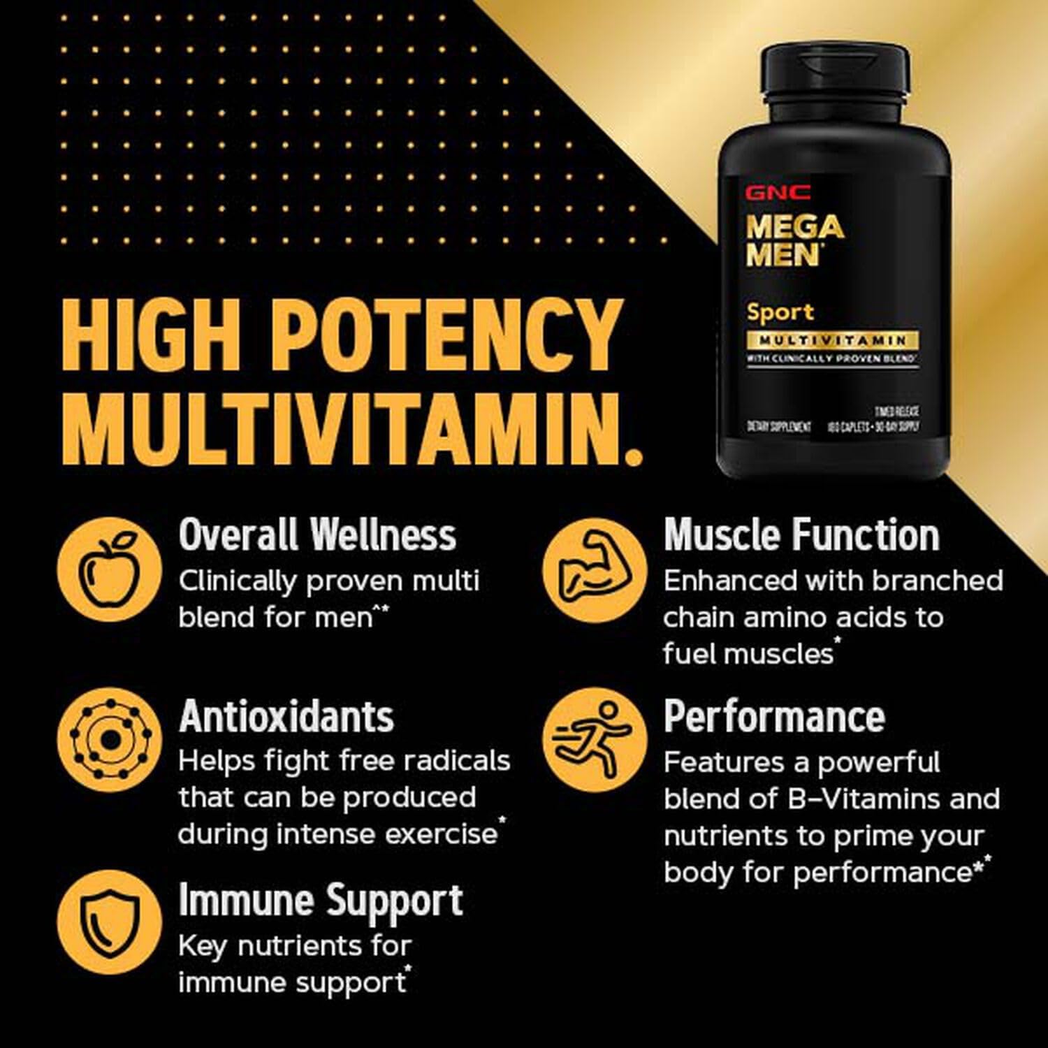 GNC Mega Men Sport Multivitamin, 90 Count B823