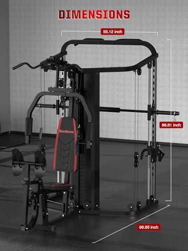 SunHome Multifunction Home Gym System with 138LB Weight Stack P641519