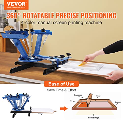 VEVOR Screen Printing Machine 1 Color 1 Station Silk Screen Printing Press for T-Shirt DIY C724866