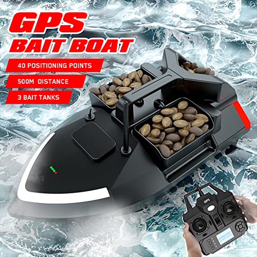 doorslay RC Bait Boat for Fishing, GPS, 500M Remote Control Dual Motor Fish Finder K61219