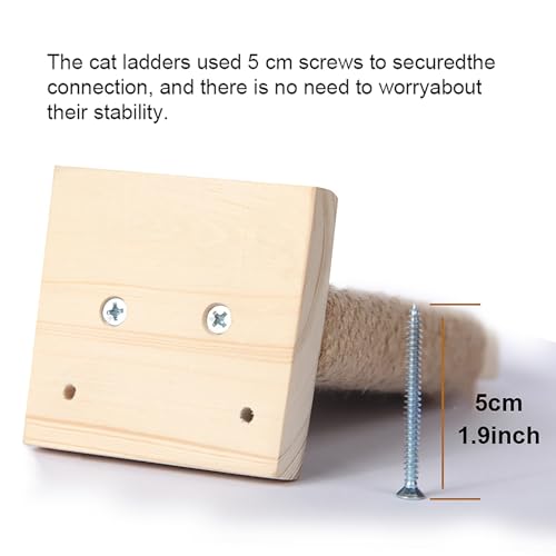 Cat Climbing Shelf Wall Mounted 2 Step Cat Stairway with Jute Scratching J507