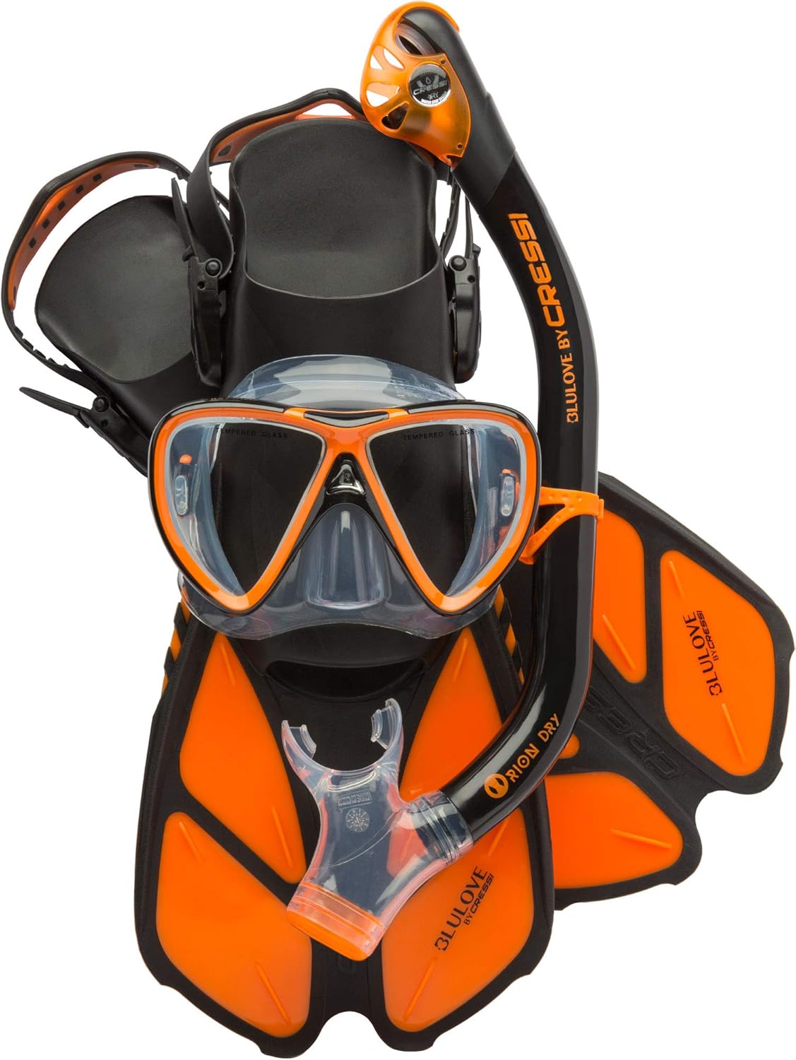 Cressi Bonete Pro Dry Set, Black/Orange, S/M