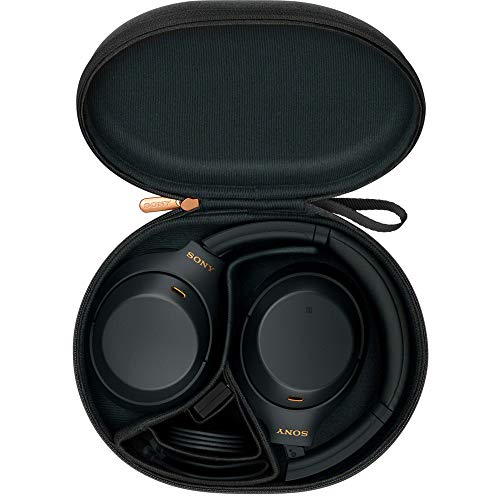 Sony WH-1000XM4 Wireless Noise Cancelling Over-Ear Headphones with Mic, Silver, Bundle with Case, Charger & Gym Bag R559