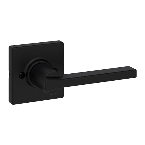 Kwikset Casey Interior Privacy Door Handle with Lock 10 Pack, Door Lever for Bathroom and Bedroom, Matte Black Reversible Keyless Turn Lock, with Microban Protection