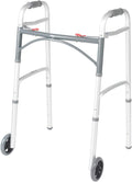 Drive Medical Deluxe Two Button Folding Walker with 5" Wheels