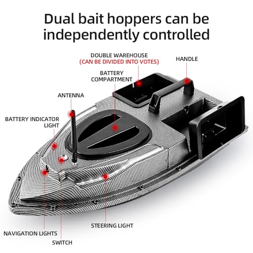 RC Bait Boat 500M GPS Dual Motor Fish Finder with Night Light O7412