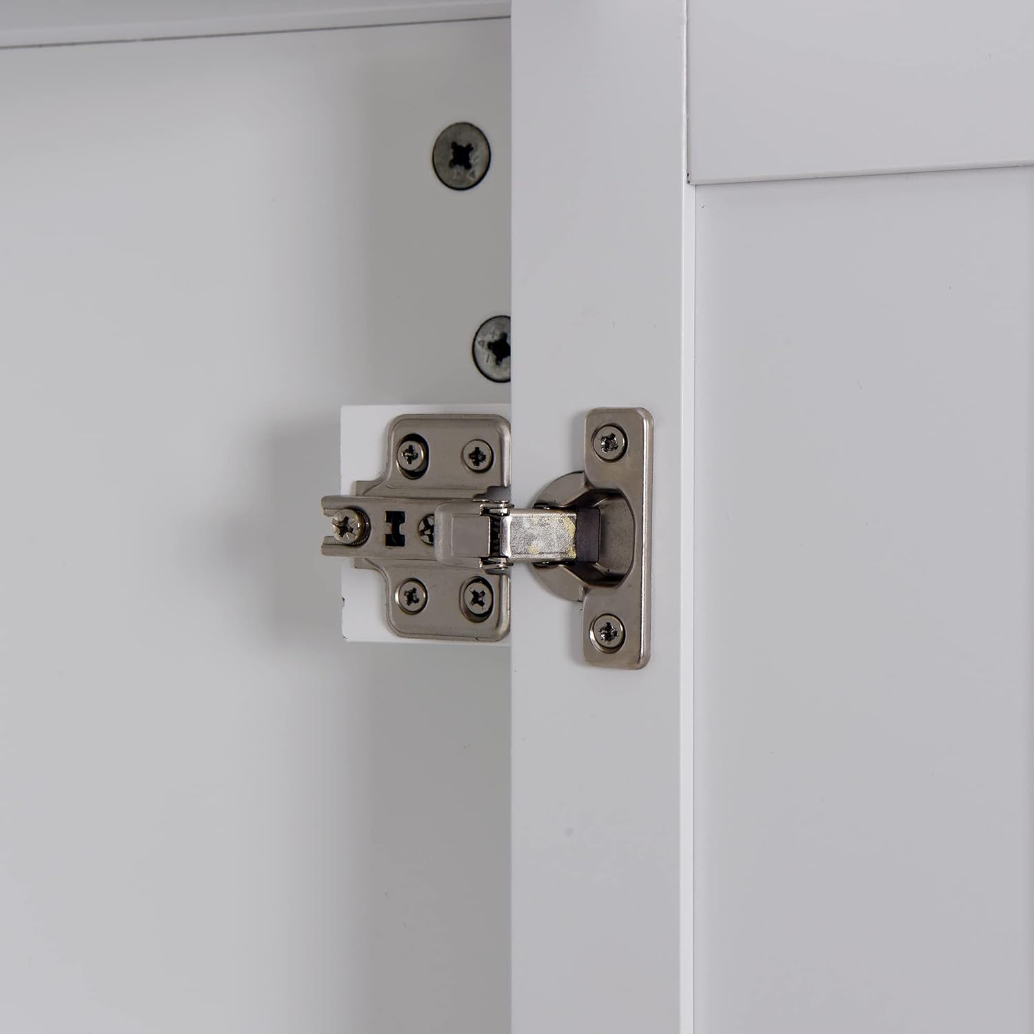 Tall Bathroom Storage Cabinet with Shelves and Door, Narrow, White Q863555