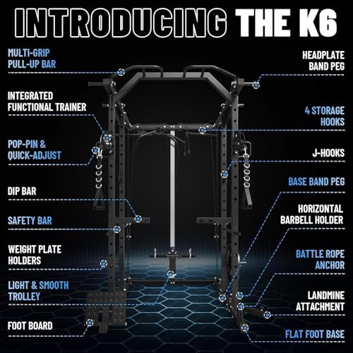 Mikolo Power Cage with Cable Crossover and LAT Pull Down System, 1500LBS I14340
