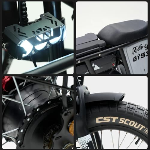 Riding'times GT53 Electric Cargo Bike for Adults, 2000W, 1123WH Removable Battery W90790