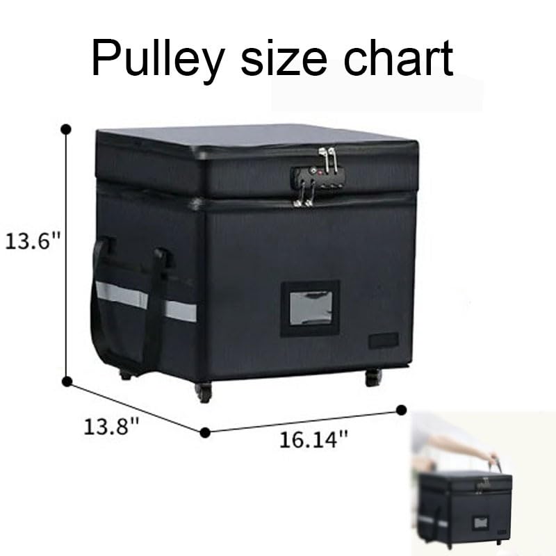 Fireproof Document Box with Lock, Water-Resistant File Organizer with Handles F6369
