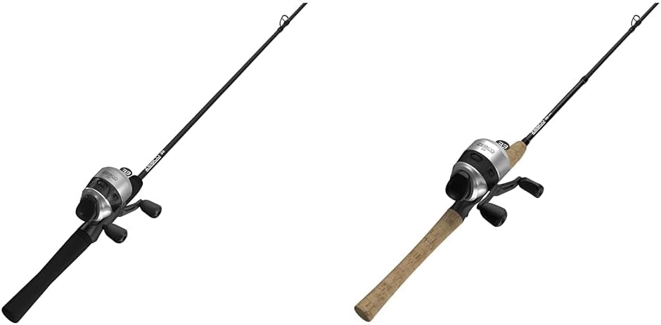 Zebco 33 Spincast Reel and 6-Foot Fishing Rod Combos with Anti-Reverse Reels, Silver/Black and Silver