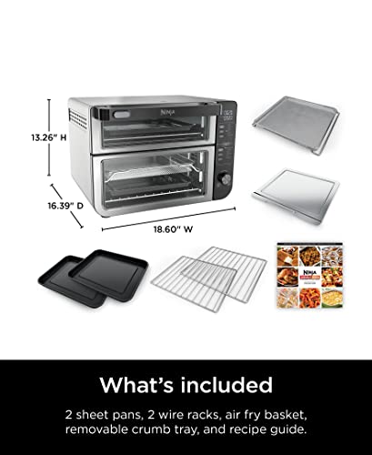 Ninja DCT451 12-in-1 Smart Double Oven with FlexDoor, Stainless Steel P340