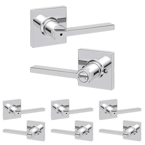 Kwikset Casey Interior Privacy Door Handle with Lock 10 Pack, Matte Black G103018
