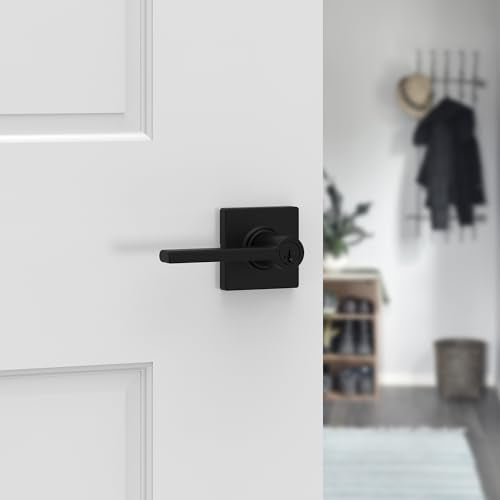 Kwikset Casey Interior Privacy Door Handle with Lock 10 Pack, Matte Black G103018