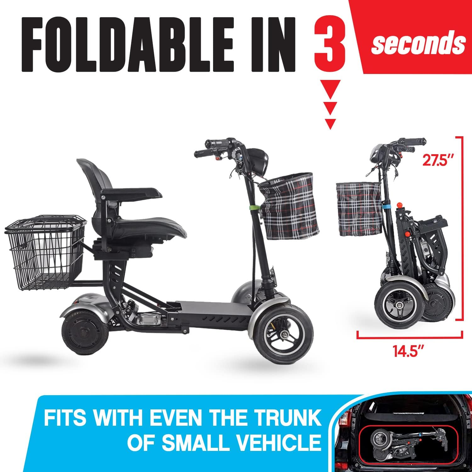 Rubicon FX3 All Terrain 4 Wheel Mobility Scooter for Seniors C83317