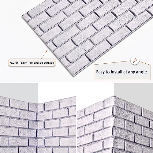 10Pcs 19.4sqft 3D Wall Panels Peel and Stick PVC Faux Stone Backsplash S534