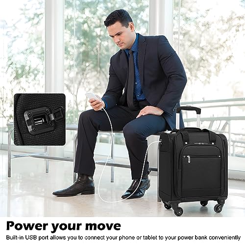 Coolife Underseat Carry On Luggage Softside Spinner Suitcase S899097