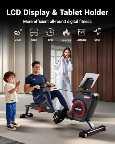 HARISON Magnetic Rowing Machine for Home, Bluetooth, 350 LB Capacity G291
