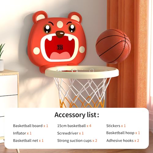 Geyiie Basketball Hoop for Kids, Adjustable Height, Portable Indoor Outdoor E21194
