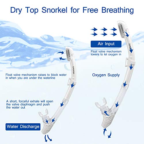 Supertrip Snorkeling Gear for Adults, Anti-Fog Mask and Snorkel Set K3000