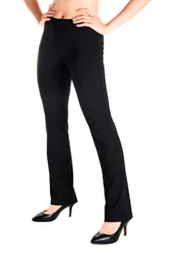 Yogipace Women's Straight Leg Yoga Dress Pants with Belt Loops H62689