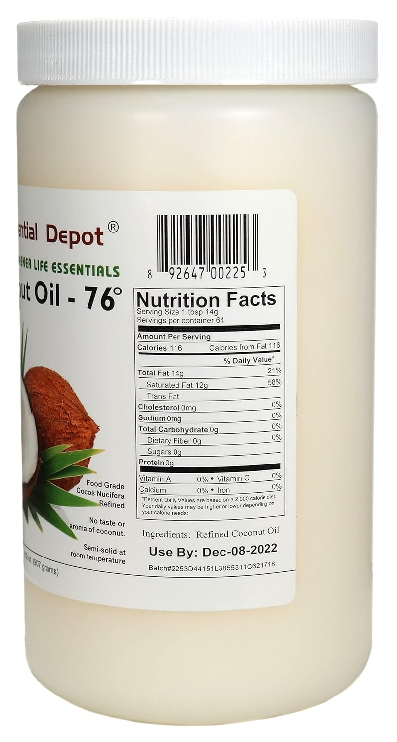Coconut Oil 32 oz Food Grade HDPE Container S27839