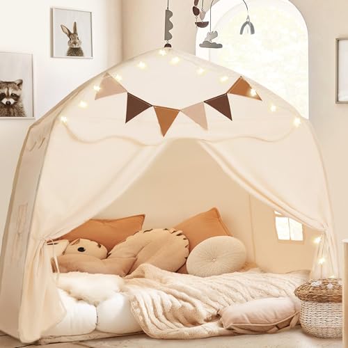 Extra Large Kids Play Tent with Star Lights, Portable & Foldable Teepee B40178