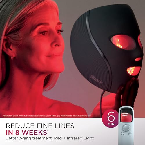 Shark CryoGlow LED Face Mask with Red & Blue Light Therapy, FW312 W545