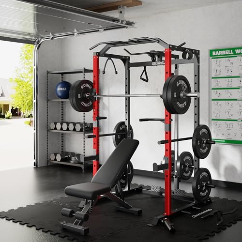 C1-V4 Power Cage with LAT Pulldown, Multi-Function Weight Cage for Home Gym G4781