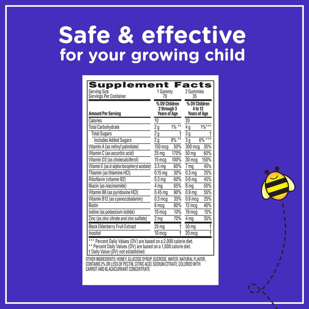 Zarbee's Complete Kids Multivitamin Gummies with Immune Support, 70 Count A152