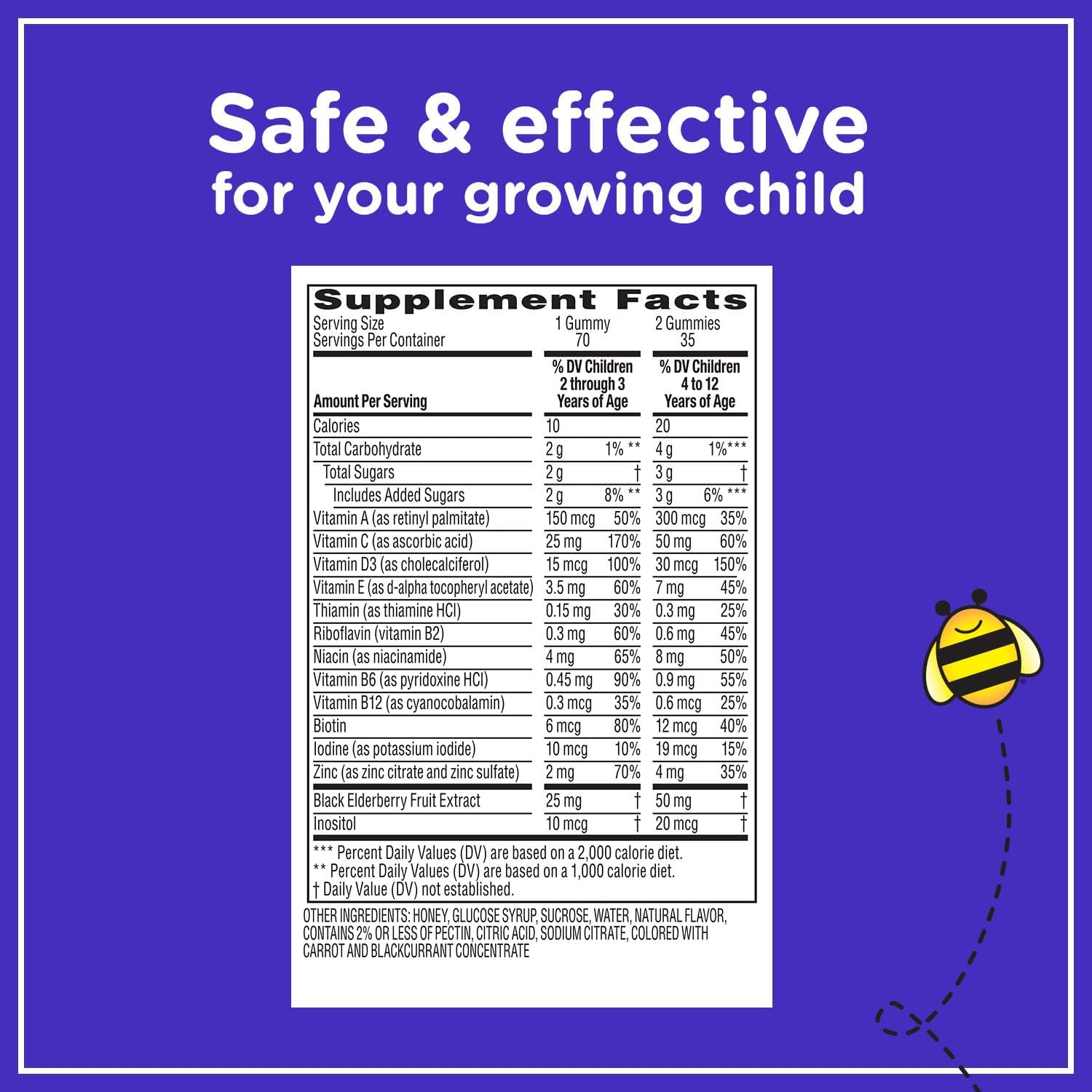 Zarbee's Complete Kids Multivitamin Gummies with Immune Support, 70 Count A152