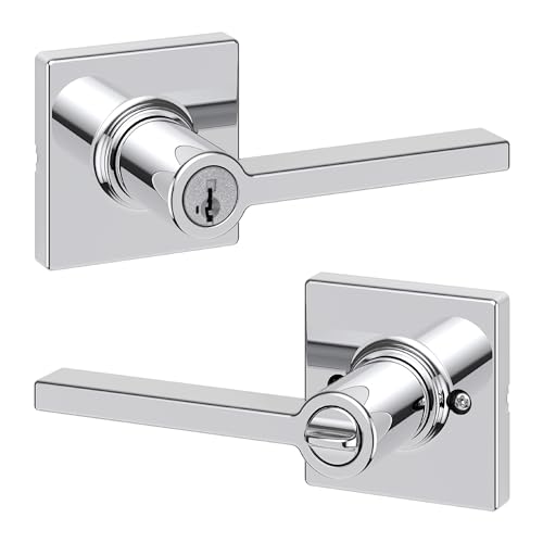 Kwikset Casey Interior Privacy Door Handle with Lock 10 Pack, Matte Black G103018