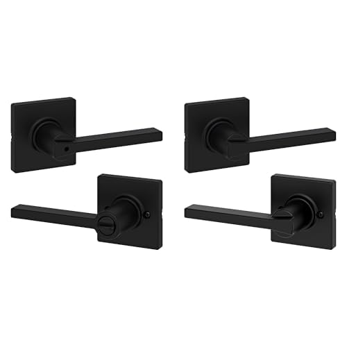 Kwikset Casey Interior Privacy Door Handle with Lock 10 Pack, Matte Black G103018