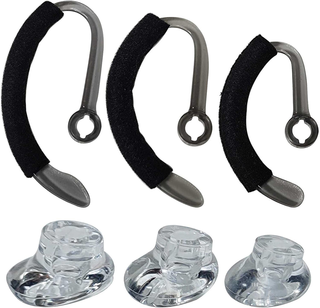 Eargels Earhooks Spare Earbuds with Foam Tube Kit Compatible Model for Plantronics WH500 CS540 W440 CS70 Savi W740 Headset Replacement Tip Ear Loop Small Medium Large Size Durable 1Set
