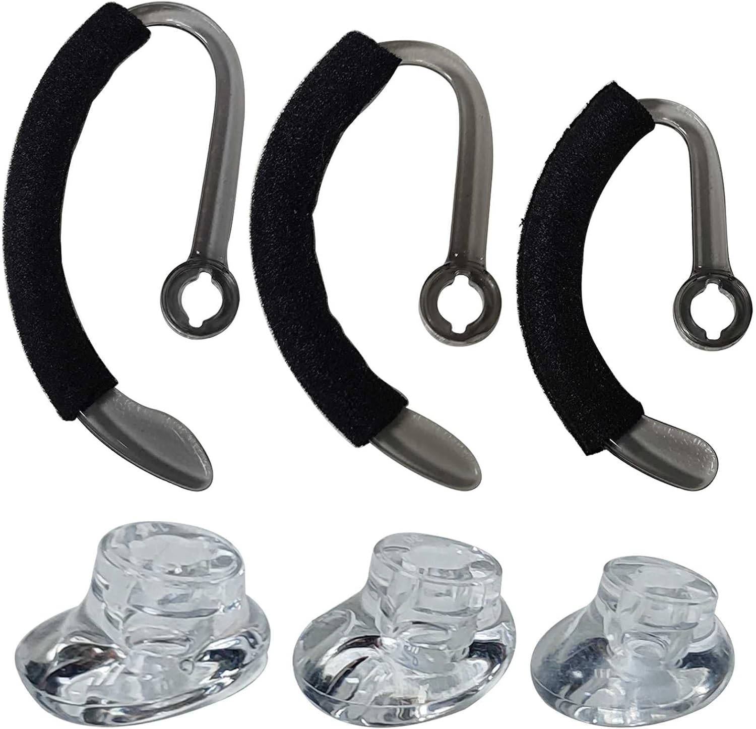 Eargels Earhooks Spare Earbuds with Foam Tube Kit Compatible Model for Plantronics WH500 CS540 W440 CS70 Savi W740 Headset Replacement Tip Ear Loop Small Medium Large Size Durable 1Set
