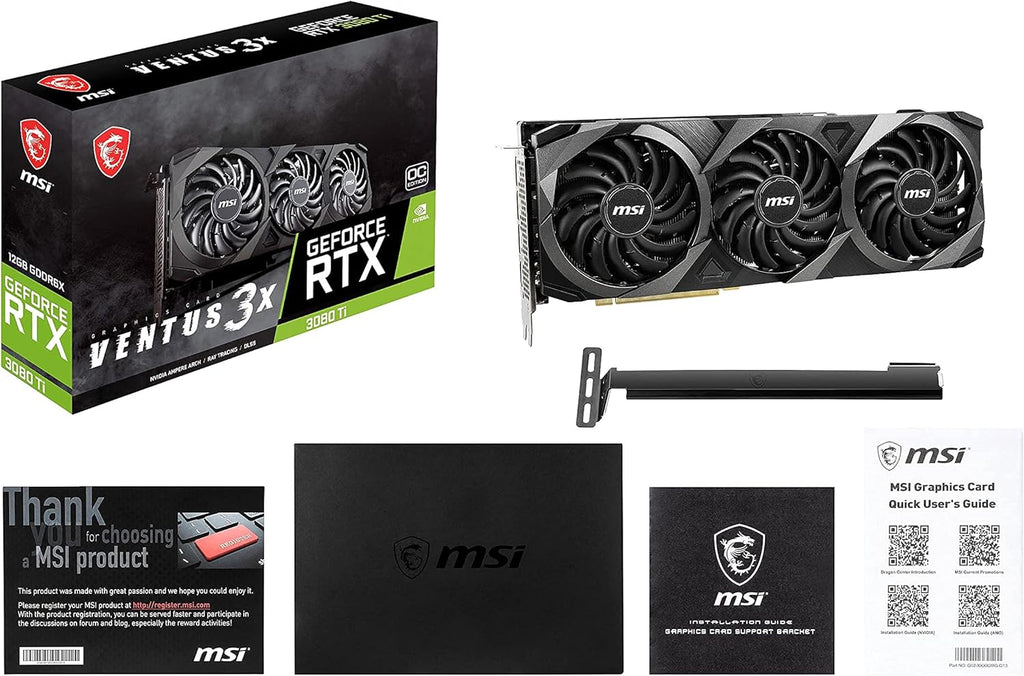 MSI Gaming GeForce RTX 3080 Ti Ventus 3X 12G OC 12GB GDDR6X Graphics Card (Renewed) Y753