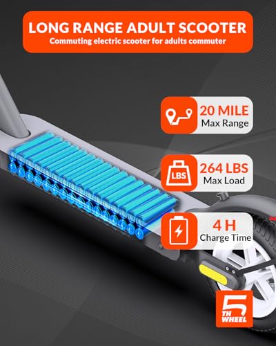 5TH WHEEL V30PRO Electric Scooter, 10" Solid Tires, 350W Motor, Foldable Commuter M94859