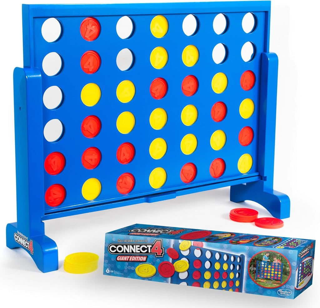 Giant Connect 4: Hasbro's Original Connect4 Game Super-Sized - 31.5 inch Wooden Official Four in a Row Board Game - Indoor or Outdoor Connect4 Fun for Adults and Family
