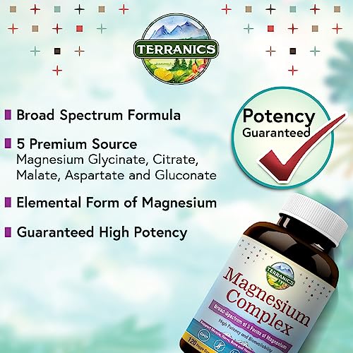 Terranics 5-in-1 Magnesium Complex 500mg, 240 Vegan Capsules C46165