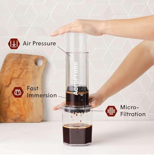 AeroPress Original Coffee Press – 3-in-1 Portable Coffee Maker for Travel C406