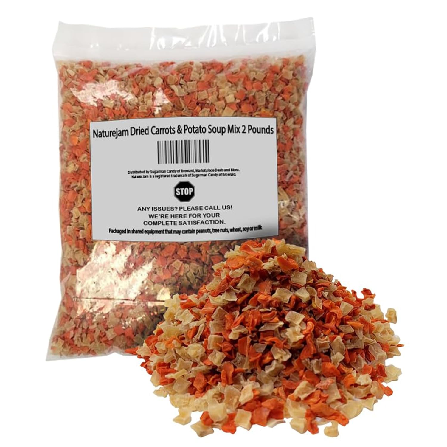 Naturejam Dried Carrots & Potato Soup Mix 2 Pounds-Dehydrated Vegetable Flakes To Make Ramen Noodle Soup Blend