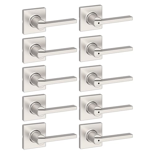 Kwikset Casey Interior Privacy Door Handle with Lock 10 Pack, Matte Black G103018