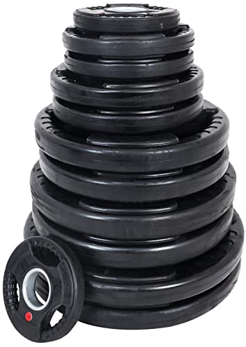 Olympic Cast Iron Weight Plates for Strength Training, Multiple Sizes S1890