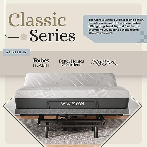 Sven & Son Classic Adjustable Bed Base Split King with Hybrid Spring Mattress I50028