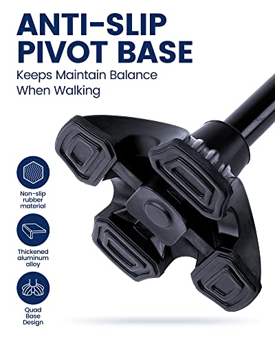 Kodera Folding Walking Cane with LED Light, Adjustable Aluminum J8019