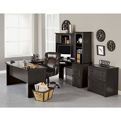 Realspace Broadstreet 65"W U-Shaped Executive Desk, Walnut I77712
