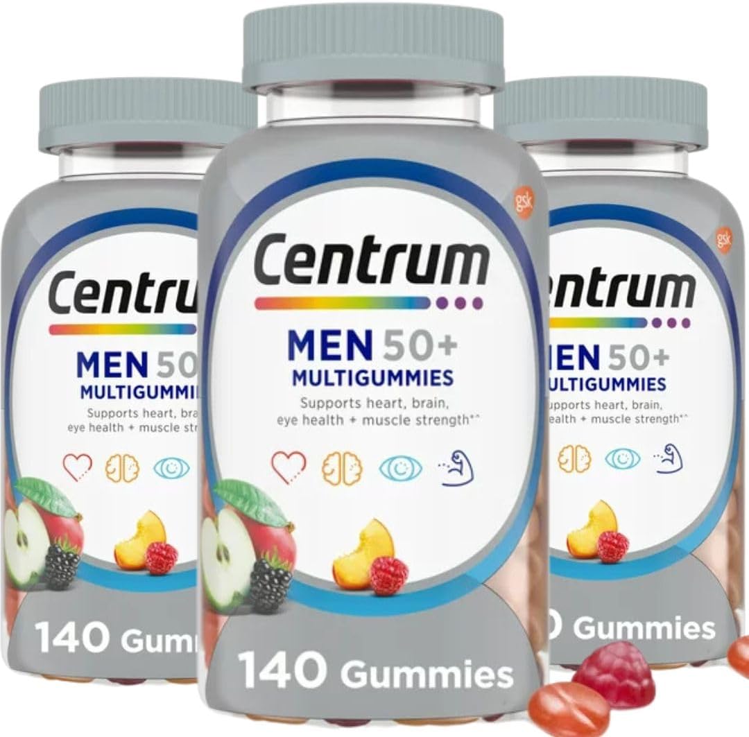 Centrum Silver Men 50+ Multigummies Multivitamin Supplement, Assorted Fruit, 140 Count H5541