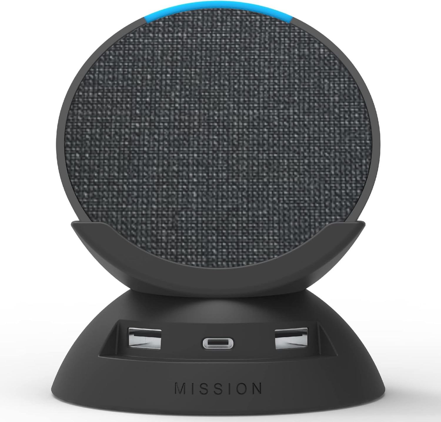 Echo Pop Bundle: Includes Echo Pop | Charcoal & Made For Amazon Stand with USB-C and USB-A charging ports | Charcoal