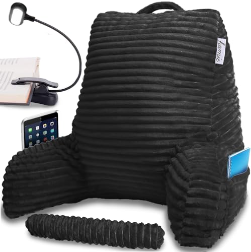 Homie Reading Pillow with Wrist Support, Has Arm Rests, and Back Support for Bed Rest, Lounging, Reading, Working on Laptop, Watching TV (Gray)