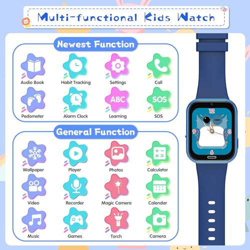 Kids Smart Watch with 24 Games and Camera for Boys Girls Ages 6-12 (Purple) S6272